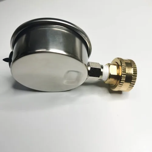 Vista 3 de Medidor de prueba de presión de agua de acero inoxidable 304 lleno de líquido, 0-220psi, pantalla de dial de 2-1/2", medidor de aceite. Rosca hembra