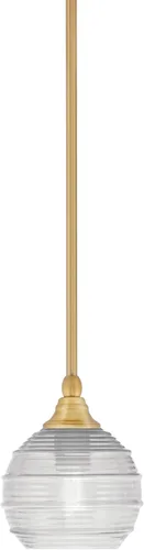 Vista 107 de Toltec Lighting Tallo Colgado Mini colgante, acabado de cobre negro, 3.5" cuadrado humo burbuja vidrio
