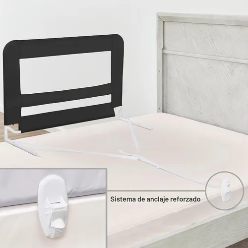 Vista 6 de Dream On Me Barandilla de Seguridad de Malla para Cama – Protector de Seguridad para Niños Pequeños con Malla Transpirable, Sistema de Anclaje