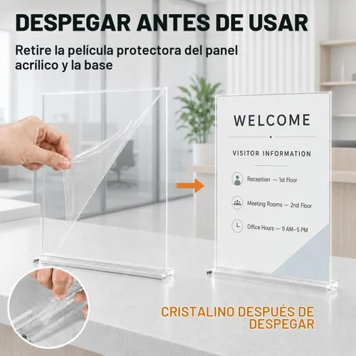 Vista 2 de MaxGear Soporte acrílico para letreros de 8.5 x 11 pulgadas, soporte