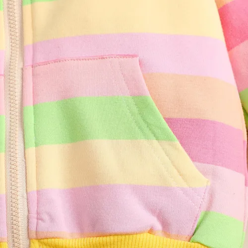 Vista 5 de Little Hand Sudadera con capucha para niñas y niños pequeños, de algodón, con cremallera, para 2-7T