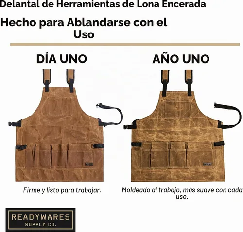 Vista 8 de Readywares, delantal de utilidad de lona encerada