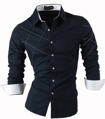 Vista 97 de jeansian - Camisas de manga larga de ajuste entallado para hombre (8397), con botones, informales y de vestir.