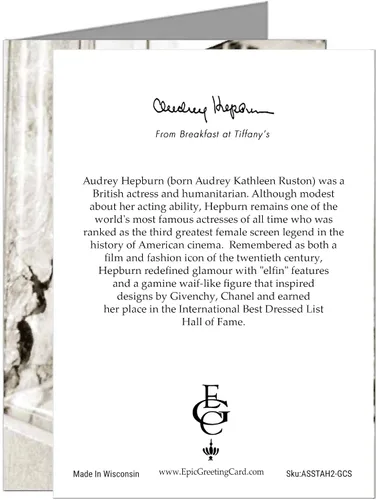 Vista 2 de Epic Greeting Cards Doce tarjetas de notas variadas de Audrey Hepburn de sus películas con un pequeño vestido negro