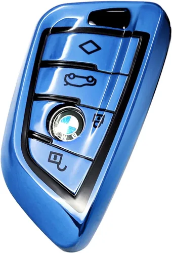 Vista 13 de Creativity Cubierta avanzada de TPU suave para llave BMW 2023-2026 Serie 5 7 iX XM IX3 i7 X1 X5 X6 X7 (combinación azul)