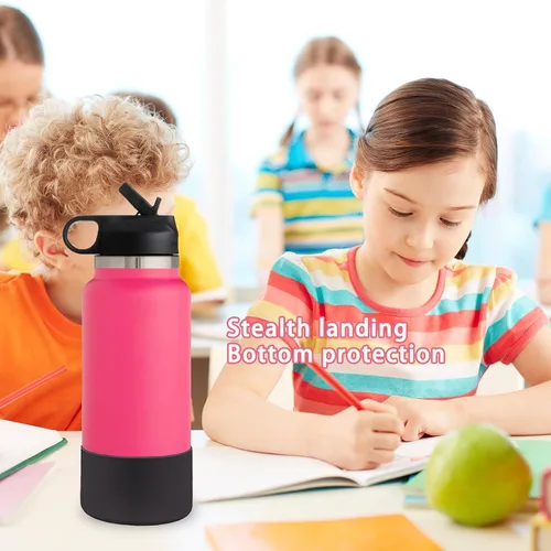 Vista 5 de HEYSKAY 2 piezas de botella protectora de silicona para botella de agua Hydro Flask, accesorios y compatible con Yeti, Iron Flask más marcas