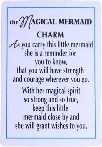 Vista 3 de Amuleto para pedir deseos de The Magical Mermaid y tarjeta con historia impresa, de Ganz