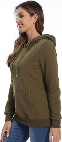 Vista 3 de Bearsland - Sudadera deportiva para mujer, con capucha y bolsillos, para maternidad y lactancia