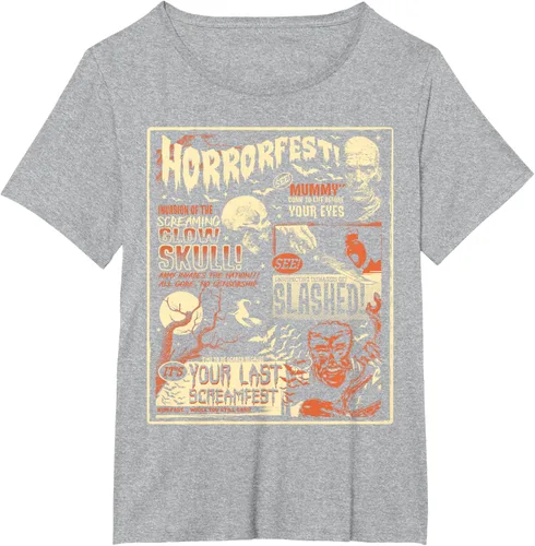 Vista 49 de Vintage Horrorfest Movie Poster Terror Old Time Halloween Camiseta S Negro