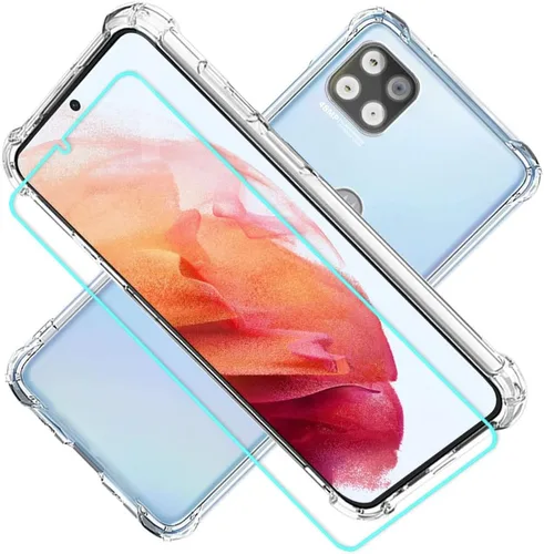 Vista 10 de Funda para Motorola One 5G ACE con protector de pantalla: grado militar giratorio de 360° con función atril a prueba de golpes para Motorola One 5G