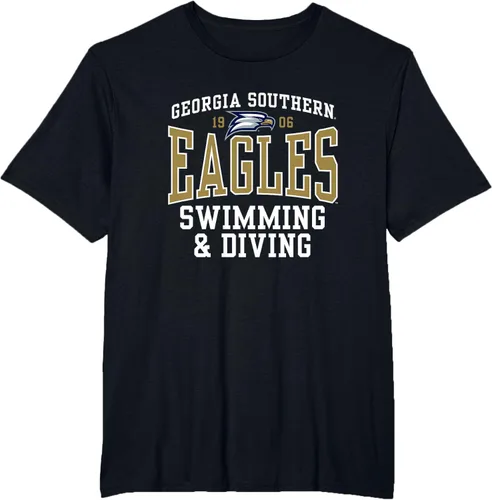 Vista 12 de Georgia Southern University Camiseta de natación y buceo Eagles, Negro