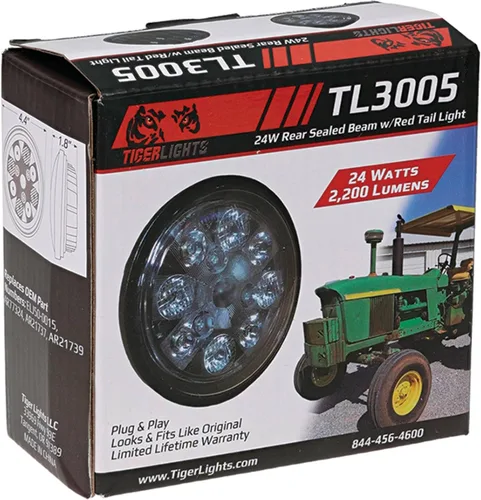 Vista 6 de TIGERLIGHTS TL3005 Luz de trabajo redonda sellada LED 12V compatible con/reemplazo para John Deere 1020, 1040, 1120, 1130, 1140, 1520, 1530, 1630
