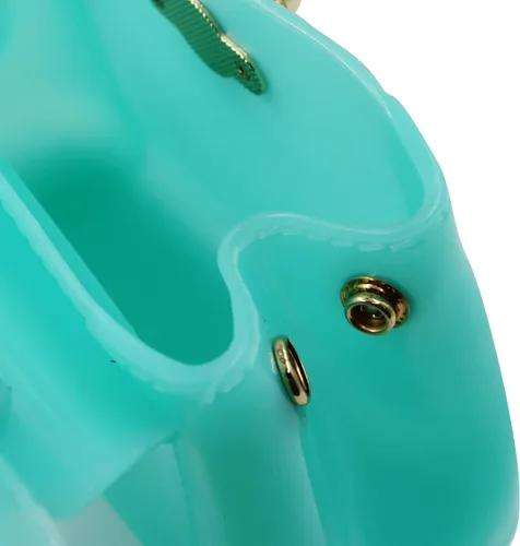 Vista 6 de Bolso pequeño para niñas pequeñas de gelatina de color caramelo, bolso cruzado de hombro, Azulclaro, Elegante, elegante