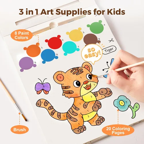 Vista 3 de Libros de pintura con agua Jar Melo para niños pequeños, actividad de pintura de acuarela sin desorden para niños de 1-3, 2-4, 4-6 años, regalo
