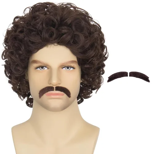 Vista 15 de Yan Dream Peluca rizada negra para hombre, peluca de pelo corto para Negro