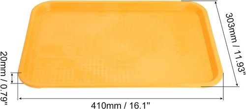 Vista 2 de uxcell Bandejas de plástico de comida rápida a granel de 12 x 16 pulgadas rectangulares para servir, bandejas de cafetería, platos para servir