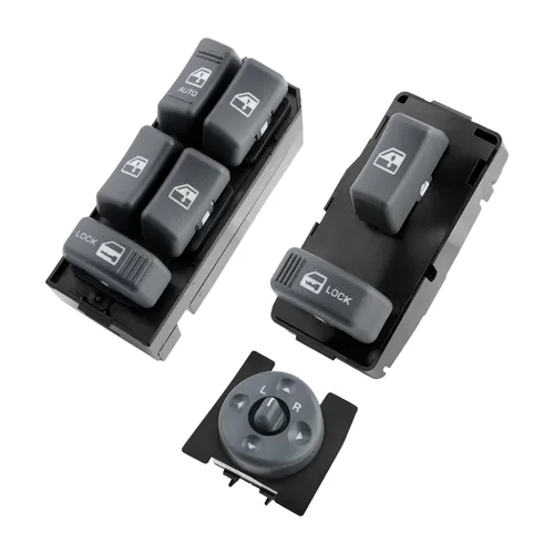 Vista 9 de Interruptor maestro de ventanas con control de espejo del lado del conductor y del pasajero de 2 puertas, compatible con Chevy GMC C1500 C2500 C3500