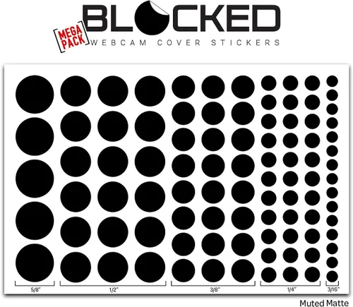 Vista 6 de Cubiertas de vinilo para cámara/webcam apilables 95 adhesivos para webcam reutilizables de baja adherencia 5 tamaños Pack de 95 piezas en 95