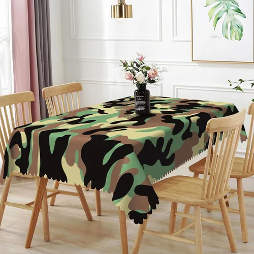 Vista 10 de Mantel rectangular de 60 x 120 pulgadas, estampado de pájaros en ramas, mantel decorativo impermeable y resistente a las manchas, para cocina