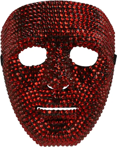 Vista 10 de Trendy Apparel Shop Accesorio de disfraz de media máscara de calavera con diamantes de imitación