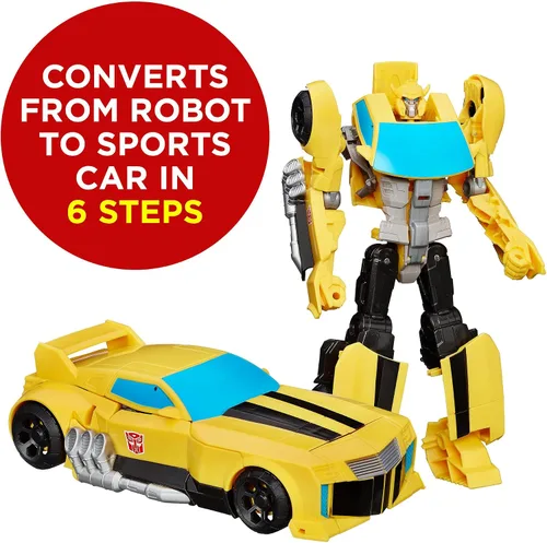 Vista 2 de Transformers juguetes figura de acción heroica de Bumblebee - Figura atemporal de gran escala, se transforma en coche de juguete amarillo, 11