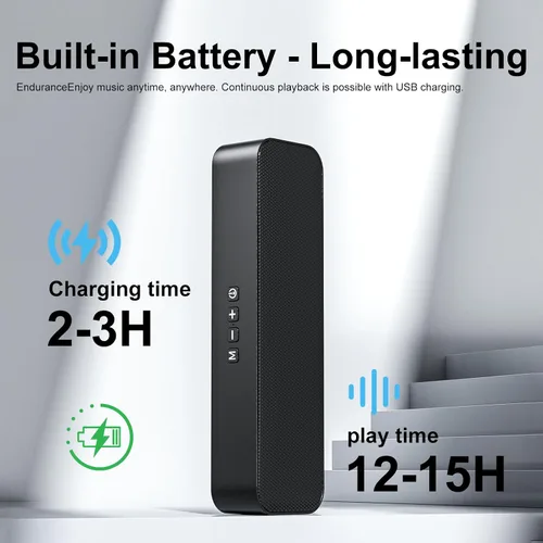 Vista 2 de Altavoces de computadora para PC de escritorio, altavoz Bluetooth recargable, barra de sonido de computadora pequeña con estéreo y graves, entrada