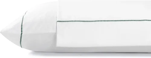 Vista 24 de Fundas de almohada 100% algodón percal con encaje fluer tamaño Queen/estándar, color blanco, 2 piezas de fundas de almohada, ropa de cama fuerte