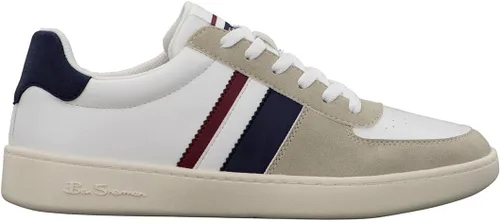 Vista 6 de Ben Sherman Mens Hyde Classic Sneaker Blanco/Beige/Azul Marino/Rojo