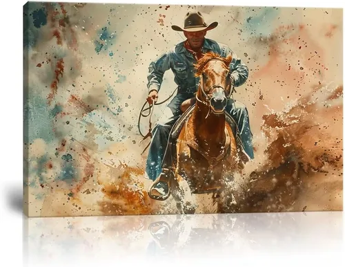 Vista 33 de Arte de pared de vaquero occidental Imágenes de mujeres vaquero Impresiones Póster de lienzo del suroeste Arte de decoración de pared occidental