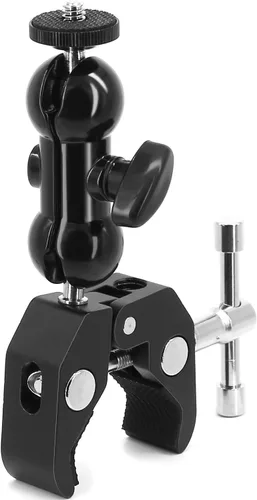 Vista 8 de Paquete de 2 soportes de montaje de abrazadera para cámara, brazo de bola de doble cabeza esférica con súper abrazadera compatible con Ronin M Ronin