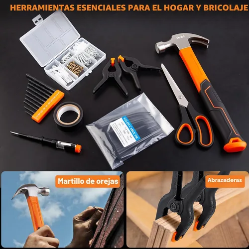 Vista 5 de XOOL Kit de herramientas de reparación del hogar de 368 piezas con caja de herramientas de cajón, incluye martillo, alicates, destornilladores