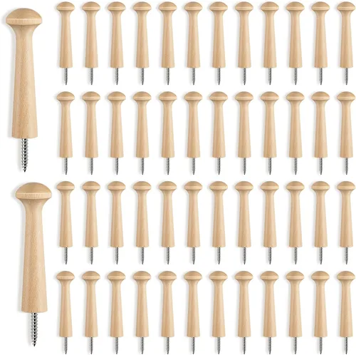 Vista 7 de 10 piezas de clavijas de madera para coctelera con tornillos de 3.62 pulgadas de largo, estantes de madera sin acabar para colgar ropa, sombreros