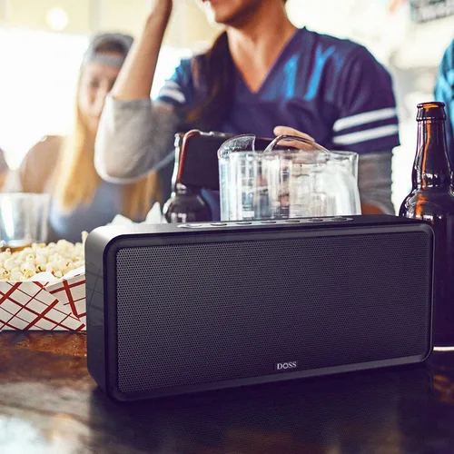 Vista 9 de DOSS SoundBox XL altavoces inalámbricos, sistema de altavoces para hogar inalámbricos, doble conductor con subwoofer de 12W, sonido HD de 20W, bajo