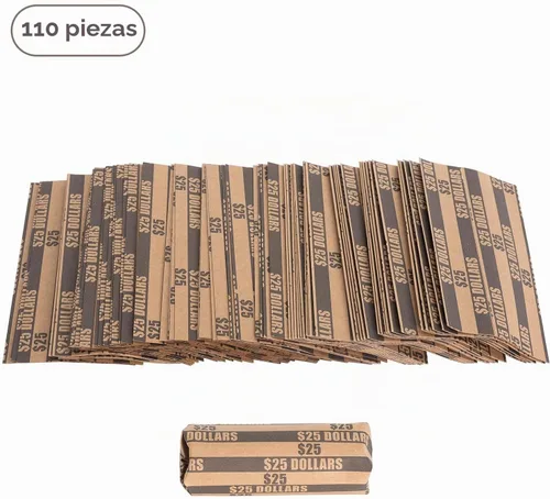Vista 3 de Sumerfnt Rollos de Envoltorios para Monedas de Dólar, Solo Dólares, Rollos de Dólar Planos 110 Piezas