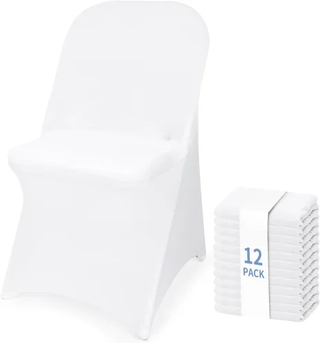Vista 12 de Fixwal 1 funda elástica negra plegable de elastano para silla