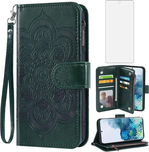 Vista 14 de Asuwish Compatible con Samsung Galaxy S20 FE Gaxaly S 20 FE 5G UW 6.5 pulgadas Funda tipo cartera de vidrio templado con tapa para Glaxay S20FE5G