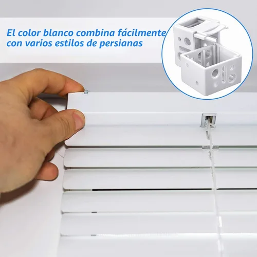 Vista 5 de Jetec 2 piezas de 1 pulgada Mini soportes de persiana de plástico blanco perfil caja montaje ventana persianas barandilla soporte reemplazo