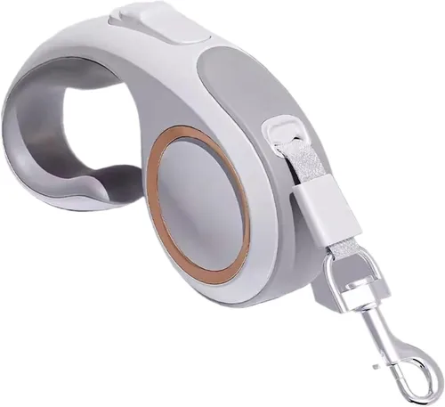 Vista 3 de Correa retráctil para perros – Correa resistente para manos libres para perros grandes y medianos, bloqueo con una sola mano, cinta de nailon sin