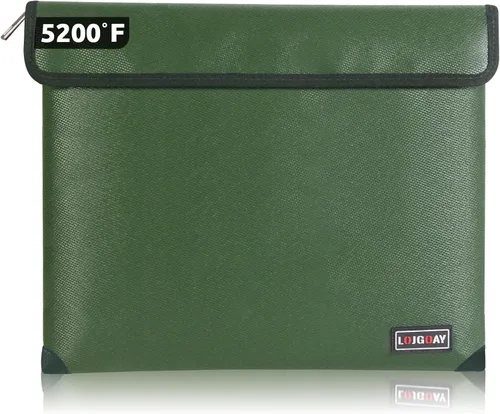 Vista 4 de Bolsa de documentos ignífuga, con aislamiento térmico de 5200 °F, bolsa impermeable ignífuga con cremallera, 8 capas de materiales funcionales