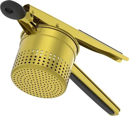 Vista 12 de GloTika Ricer de patatas grande de 15oz, triturador de patatas de acero inoxidable resistente con mango ergonómico, herramienta de cocina