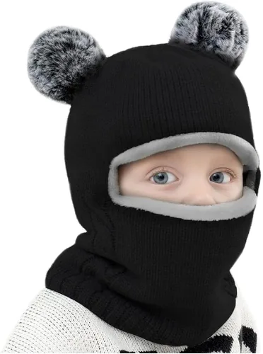 Vista 2 de Conjunto de gorro con bufanda invernales para bebés y niños, unisex