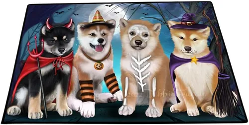 Vista 21 de Tapete antideslizante para puerta de mascotas, para interiores y exteriores del 4 de julio, para perros Shiba Inu, tapete lavable con retratos