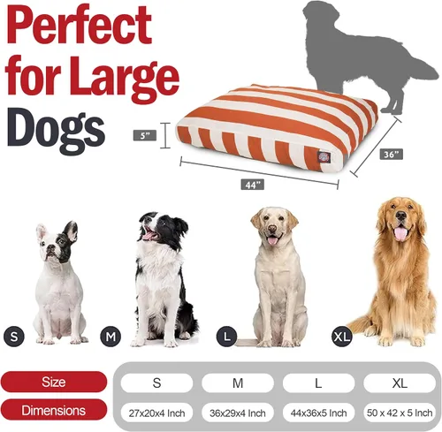 Vista 2 de Majestic Pet Cama rectangular grande lavable para perros, cama antideslizante y cómoda para mascotas, cama para perros con funda extraíble lavable