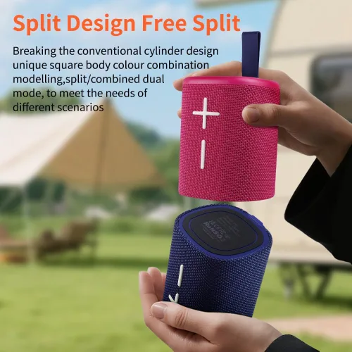Vista 2 de Altavoz Bluetooth Magnético Divisible 2 en 1, de Colores Contrastantes, Impermeable, Doble Divisible, Portátil, Inalámbrico, Sonido Estéreo Potente