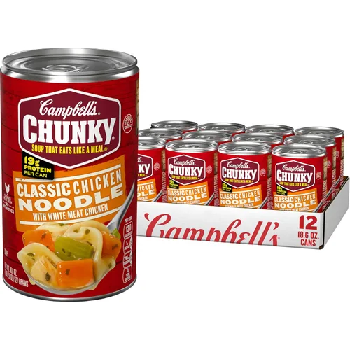 Vista 10 de Sopa Campbell’s Chunky, Sopa de Pollo con Brócoli y Queso, Lata de 18.8 Oz