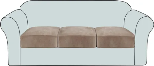Vista 9 de Funda de cojín elástica de terciopelo, funda de felpa para asiento de sofá, protector de muebles antideslizante para silla/sofá biplaza/sofá