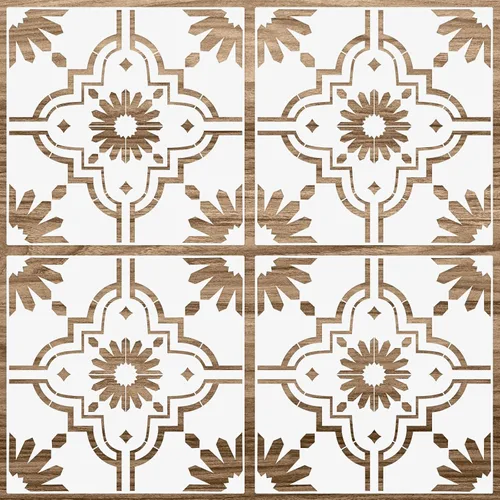 Vista 8 de Zonon 4 Piezas Plantillas de Azulejos Reutilizables para Suelo 12 x 12 Pulgadas Plantillas de Pared Plantillas de Patrón de Azulejos Plantillas