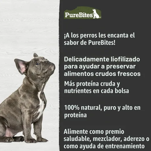 Vista 5 de Purebites, premio para perro, de hígado de res 100% Beef, Freeze Dried Raw in USA, High-Value Training Reward, 5 Calories/Treat, No Fillers