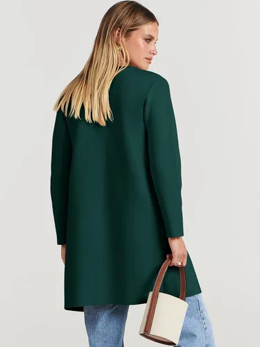 Vista 4 de Caracilia Cárdigan de punto para mujer, de gran tamaño, frente abierto, manga larga, solapa, casual, abrigo de otoño 2023, abrigo elegante