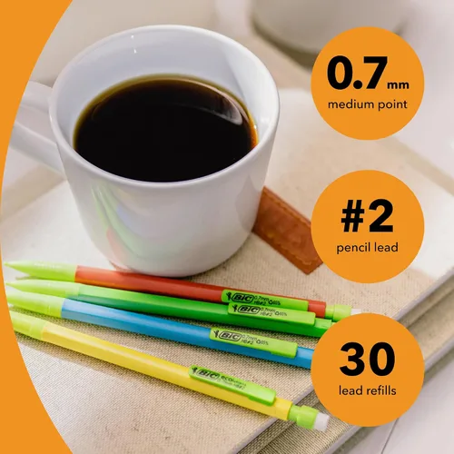Vista 2 de BIC Recambios de minas para lápices, punta media (0.7mm), 30ct (L730P1), negro